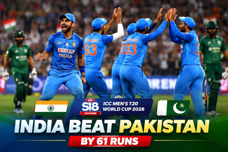 India vs Pakistan, 27th Match, Group A, ICC Men's T20 World Cup 2026: India Won by 61 Runs