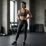 Women’s carbon fiber sports leggings with a sleek athletic design and flexible fabric