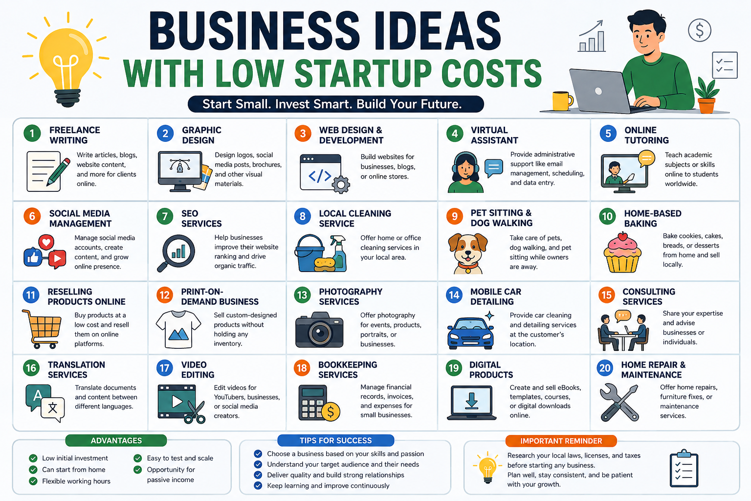 Business ideas with low startup costs for new entrepreneurs