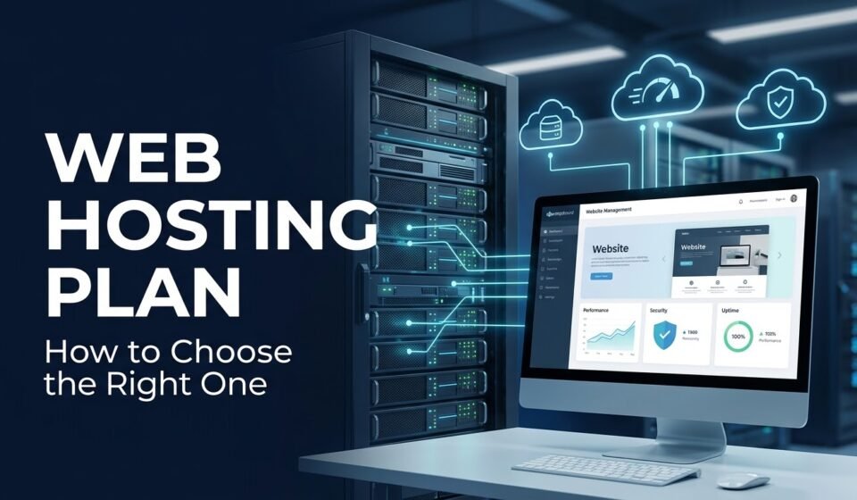 Web hosting plan guide showing server infrastructure and website hosting options
